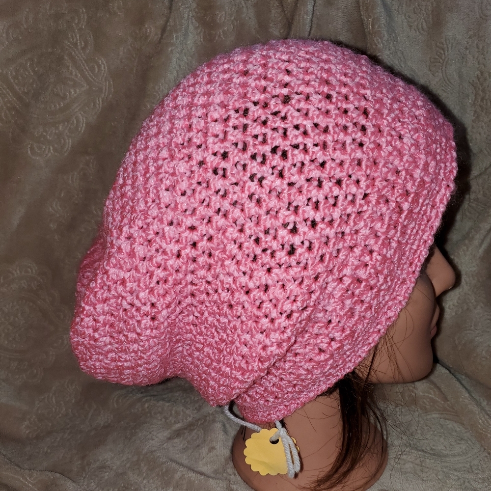 Crocheted lightweight slouchy beanie hat